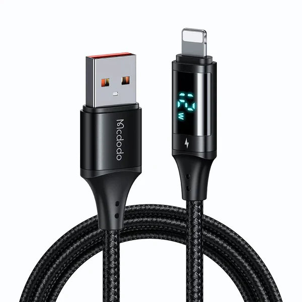 MCDODO Lightning 1.2M Digital Display Fast Charging Data Cable - Black