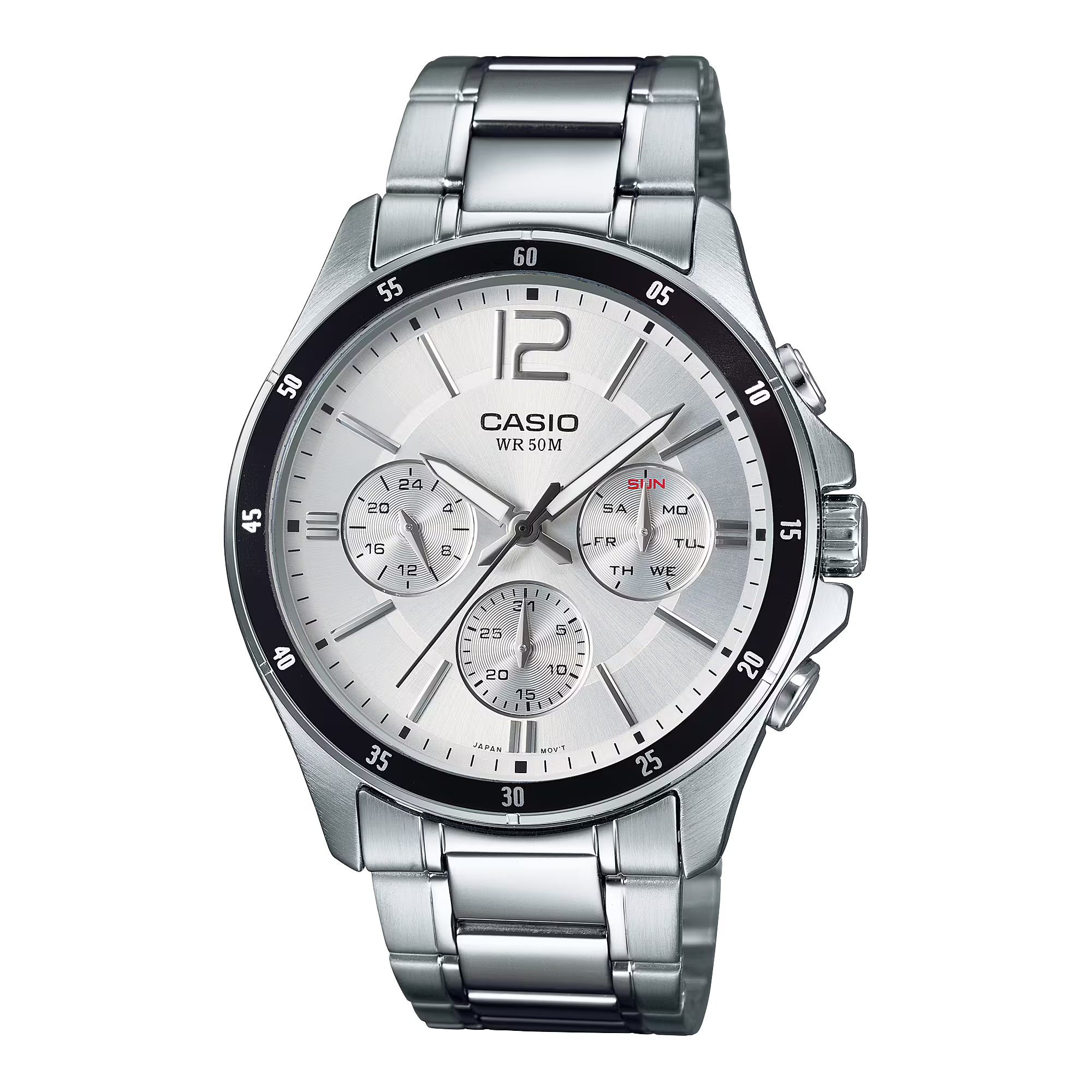 Casio Elegant Multifunction Silver St.Steel Silver Dial for Men