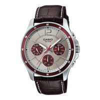 Casio Men Leather Watch MTP-1374L-7A1