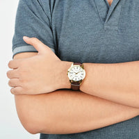 Casio Men's MTP-V004GL-9A Date Quartz Watch with Genuine Leather