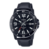 Casio, MTP-VD01BL-1BVUDF, Men's Watch - Black Leather