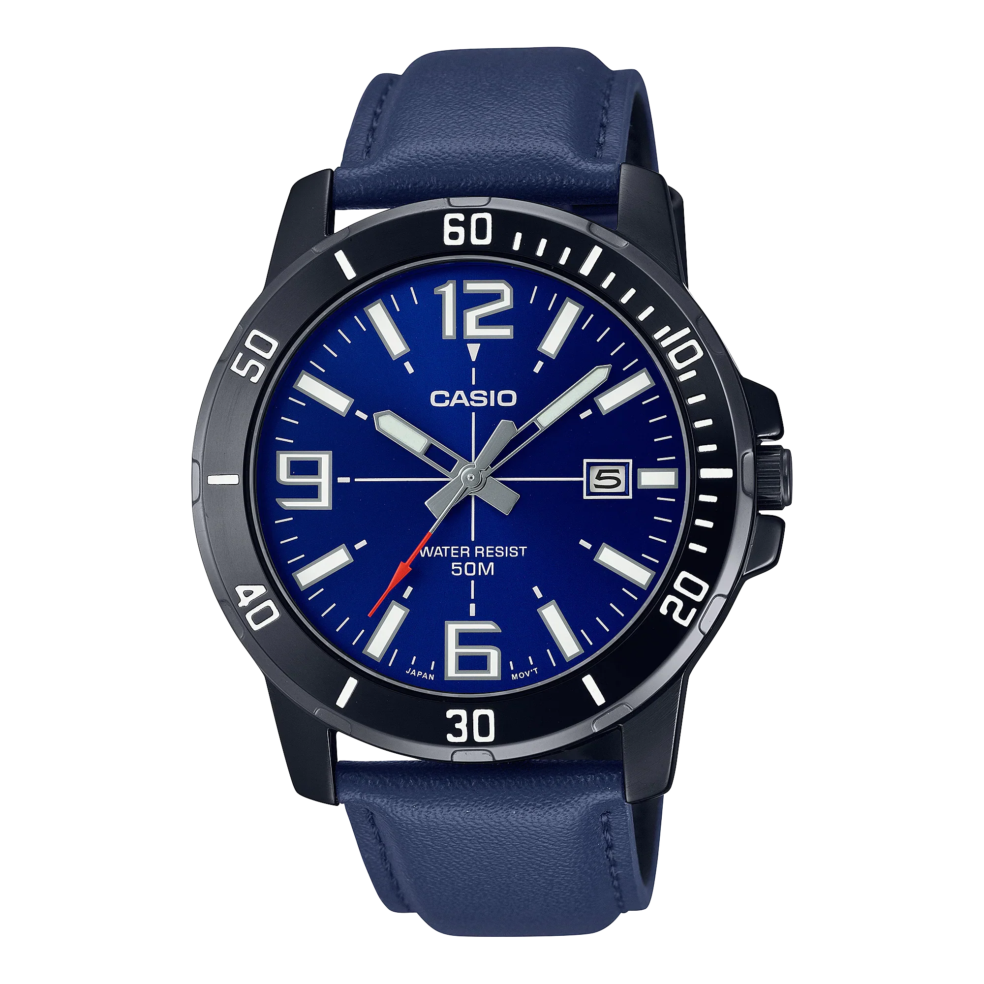 Casio, MTP-VD01BL-2BVUDF, Men's Watch - Black Leather