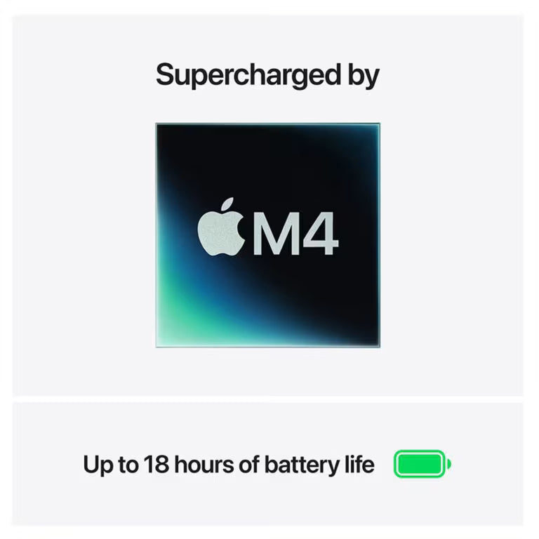 Apple MacBook Air 13″ 2025 – شريحة M4، 16GB RAM، 256GB SSD