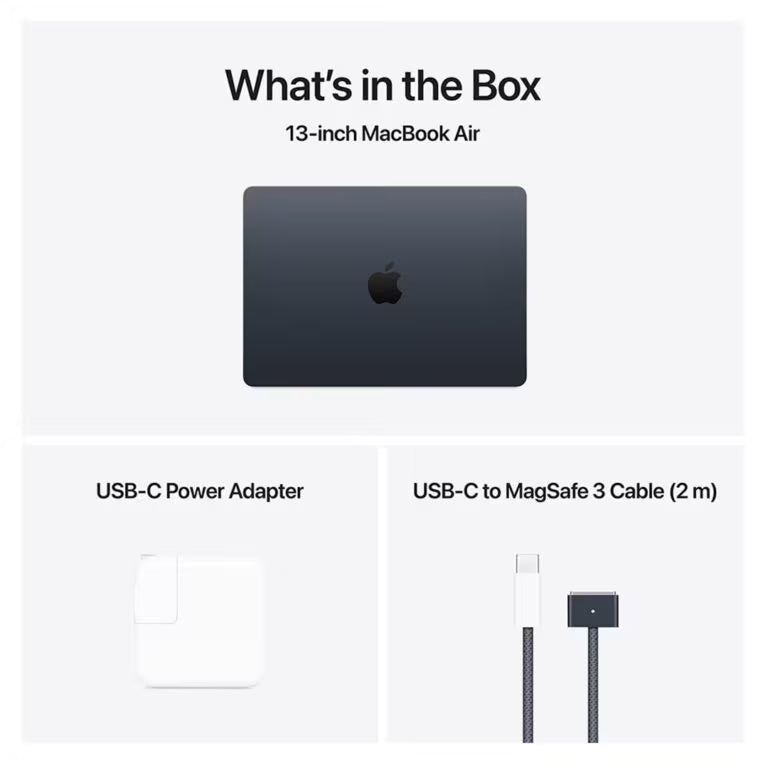 Apple MacBook Air 13″ 2025 – شريحة M4، 16GB RAM، 256GB SSD