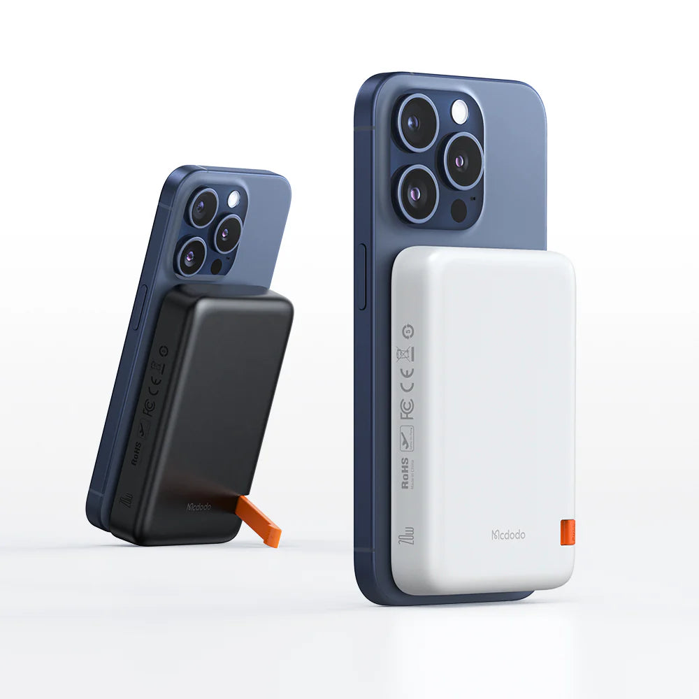 Mcdodo 10000mAh 20W MagSafe Wireless Power Bank for iPhone - White & Black