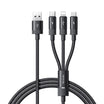 Mcdodo 3 in 1 Nylon Braided Cable with LED 1.2m - Black