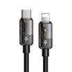 Mcdodo Auto Power Off Type C to Lightning Transparent Cable 1.2m - Black