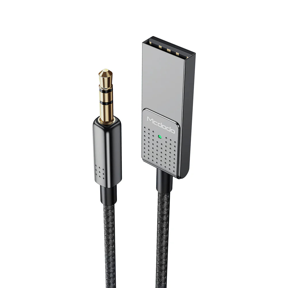 Mcdodo USB to 3.5mm AUX Jack Audio Cable with Bluetooth 5.1 - Dark Grey