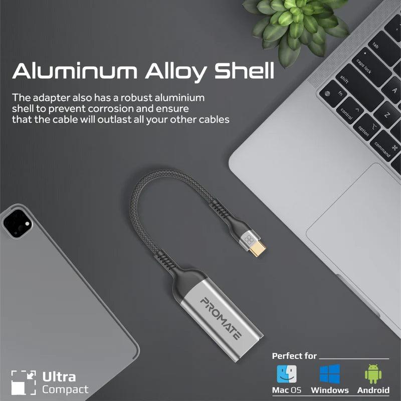 PROMATE CrystalClarity USB C to HDMI Adapter 8K@60Hz - Grey