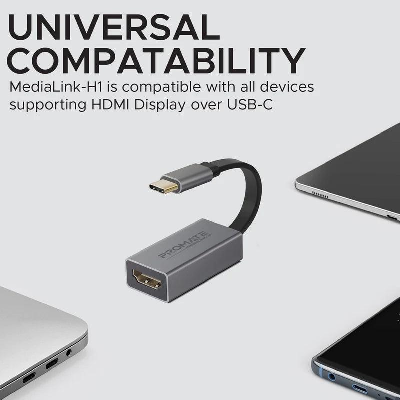 PROMATE USB C to HDMI Adapter for High Definition Display - Grey