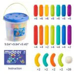 Mideer Rainbow Magnetic Building Stick – 100 Pieces for Kids