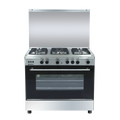 Nara NAXM/9007PRO/LC/FAN Gas Cooker, 90 cm, 5 Burners, Full Safety, Matt Stainless Steel