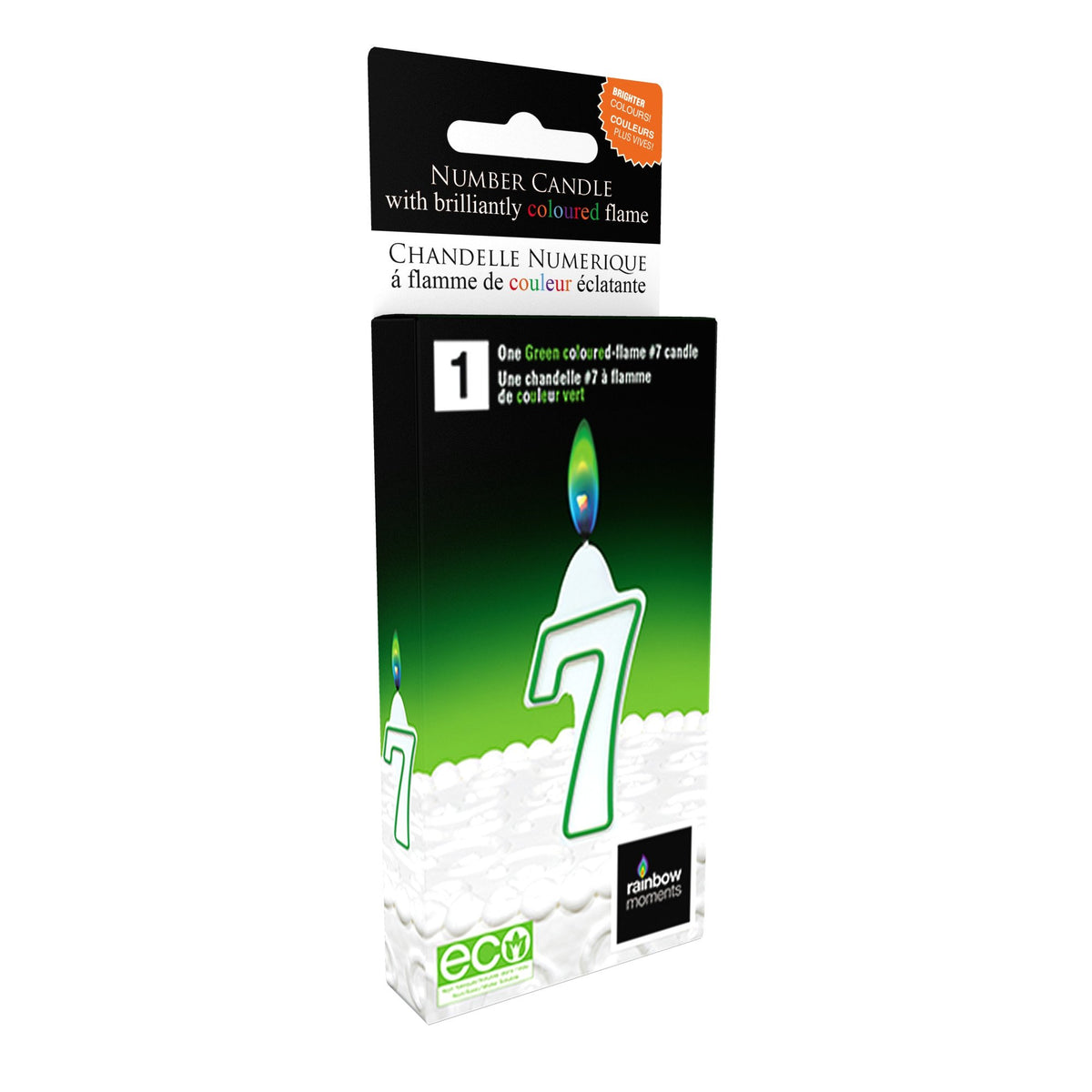 Rainbow Moments Color Flame Number Candles Green - 7