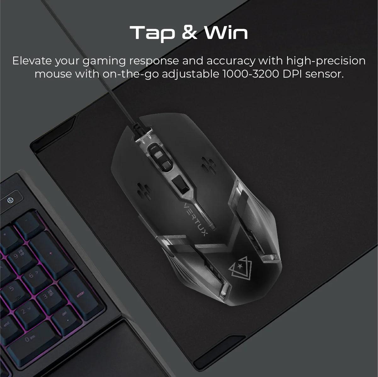 vertux orion wired gaming keyboard & mouse