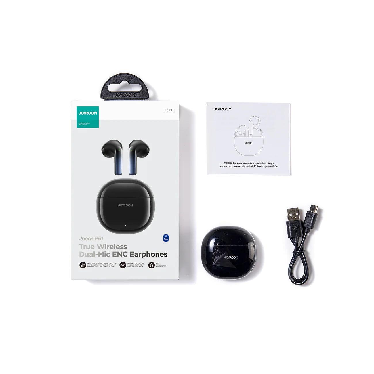 Joyroom Jpods Wireless Earphones Clear Sound & Noise Canceling - Black