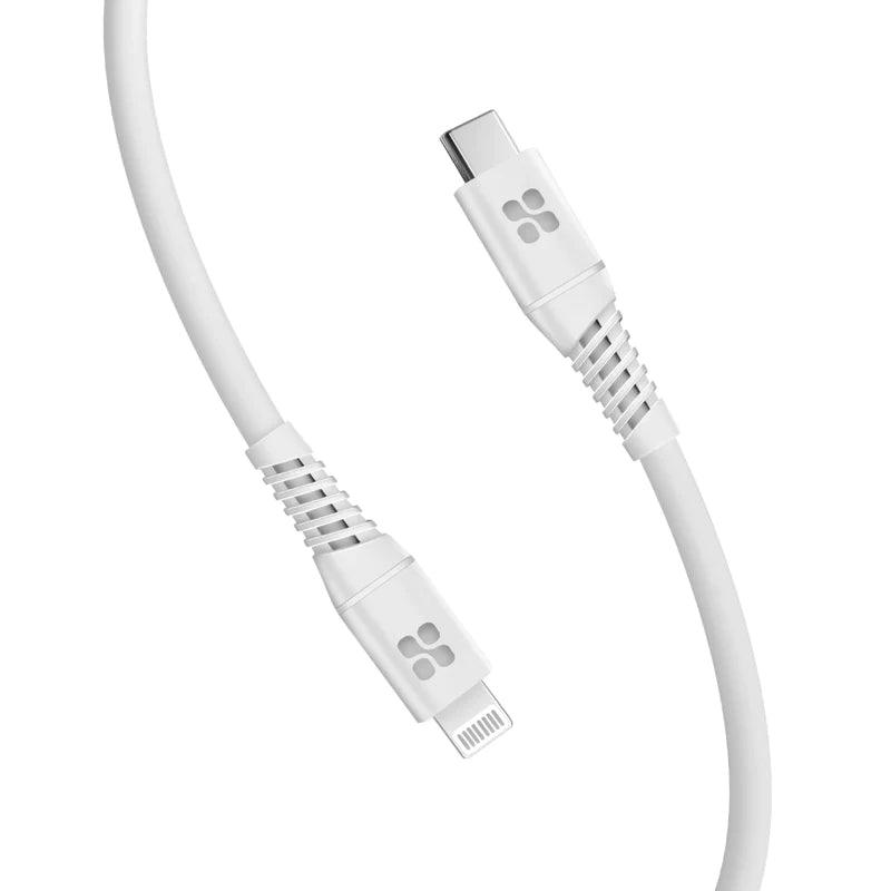 PROMATE 20W USB C to Lightning Cable Fast & Durable Charging - White