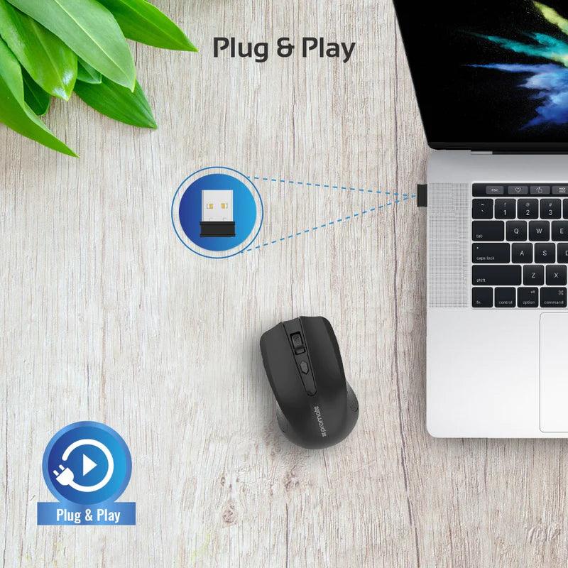 PROMATE Clix-8 Wireless Ergonomic Mouse with High Precision 