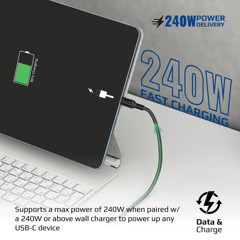 PROMATE PowerBolt 240 Cable 240W Ultra Fast USB C Charging 