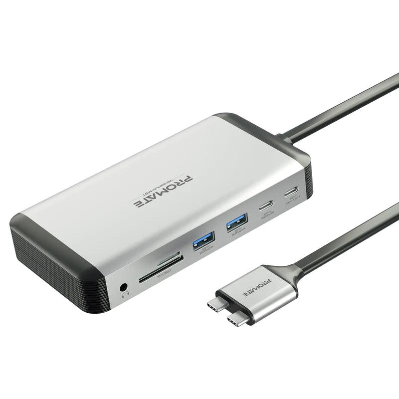 PROMATE VersaHub MST 13 in 1 Dock with 150W Adapter & Dual 4K Displays