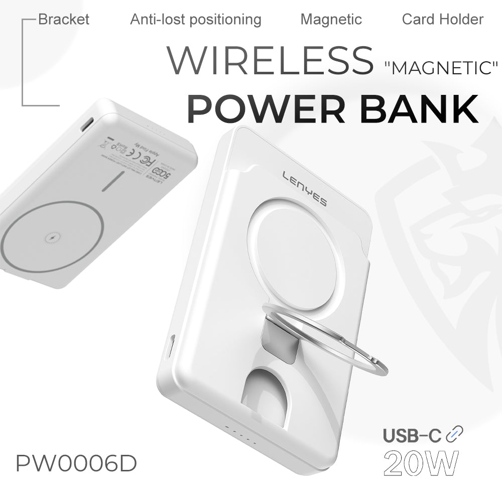 شاحن متنقل مغناطيسي Leneys PW0006D – شحن 15W/20W سريع
