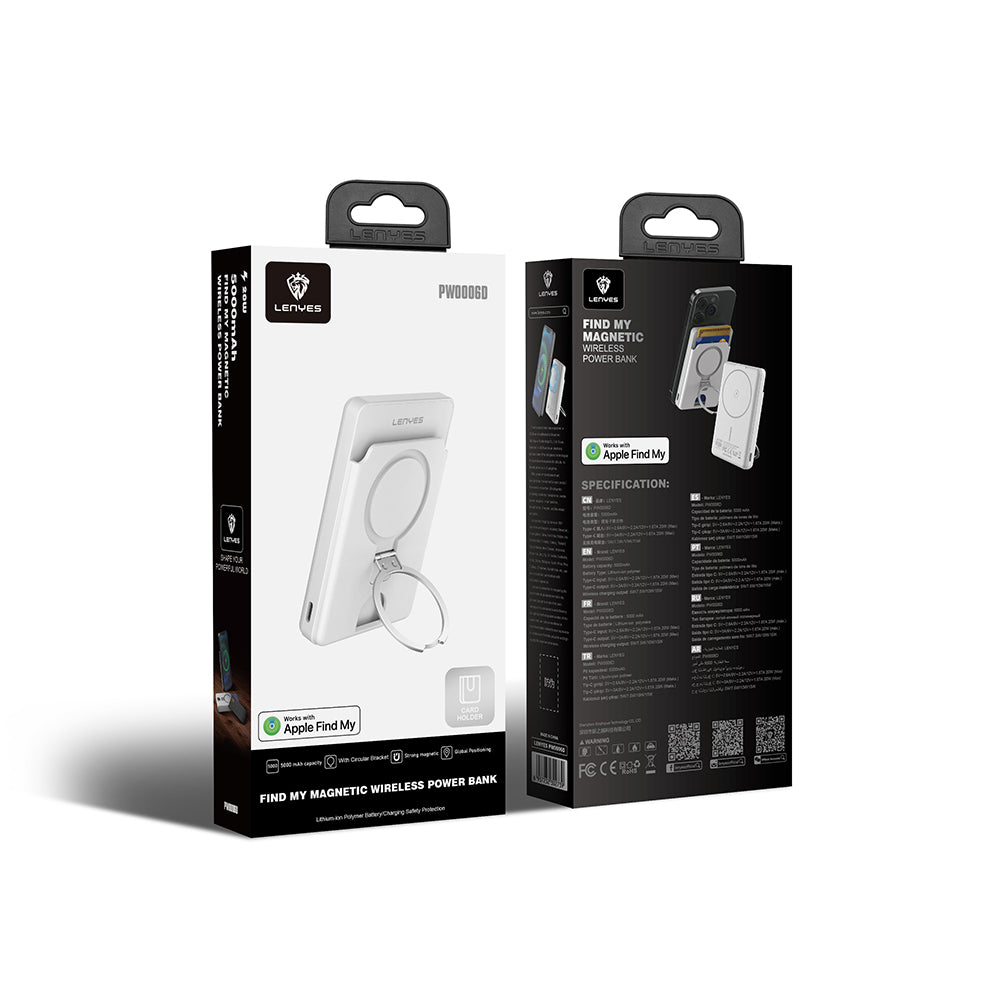 شاحن متنقل مغناطيسي Leneys PW0006D – شحن 15W/20W سريع
