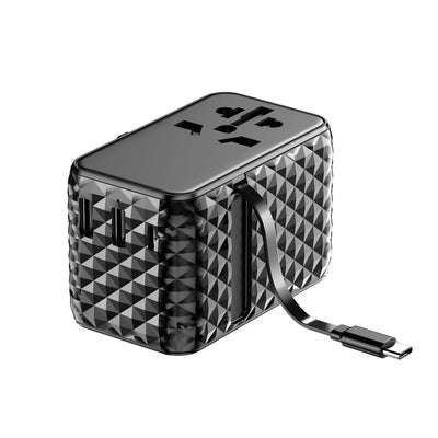 Powerology GaN Universal Charger with Retractable Type-C Cable