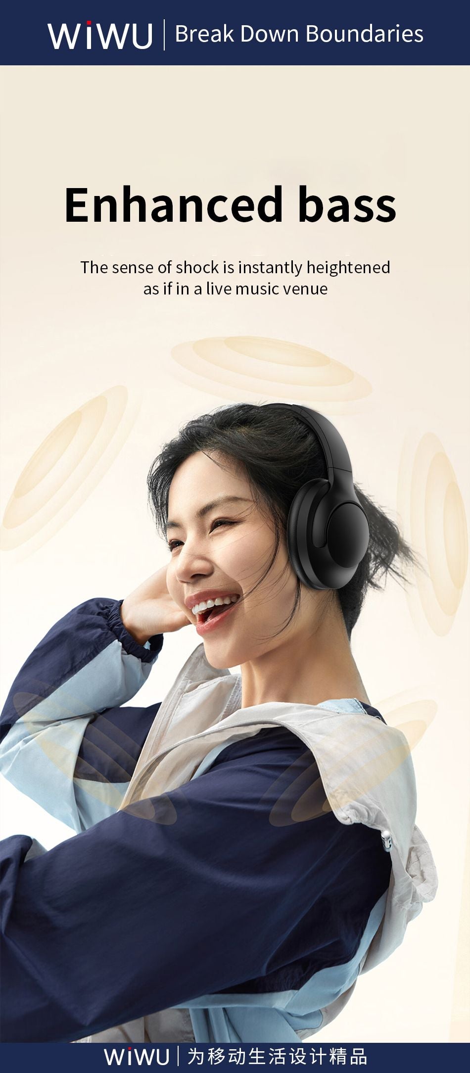 WIWU Elite Wireless Headset  TD 08 Comfort & Exceptional Audio - Black