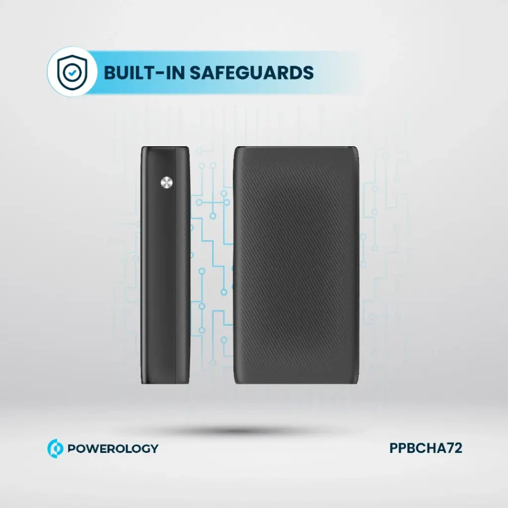 Powerology 20000mAh Retractable Cable Power Bank 35W
