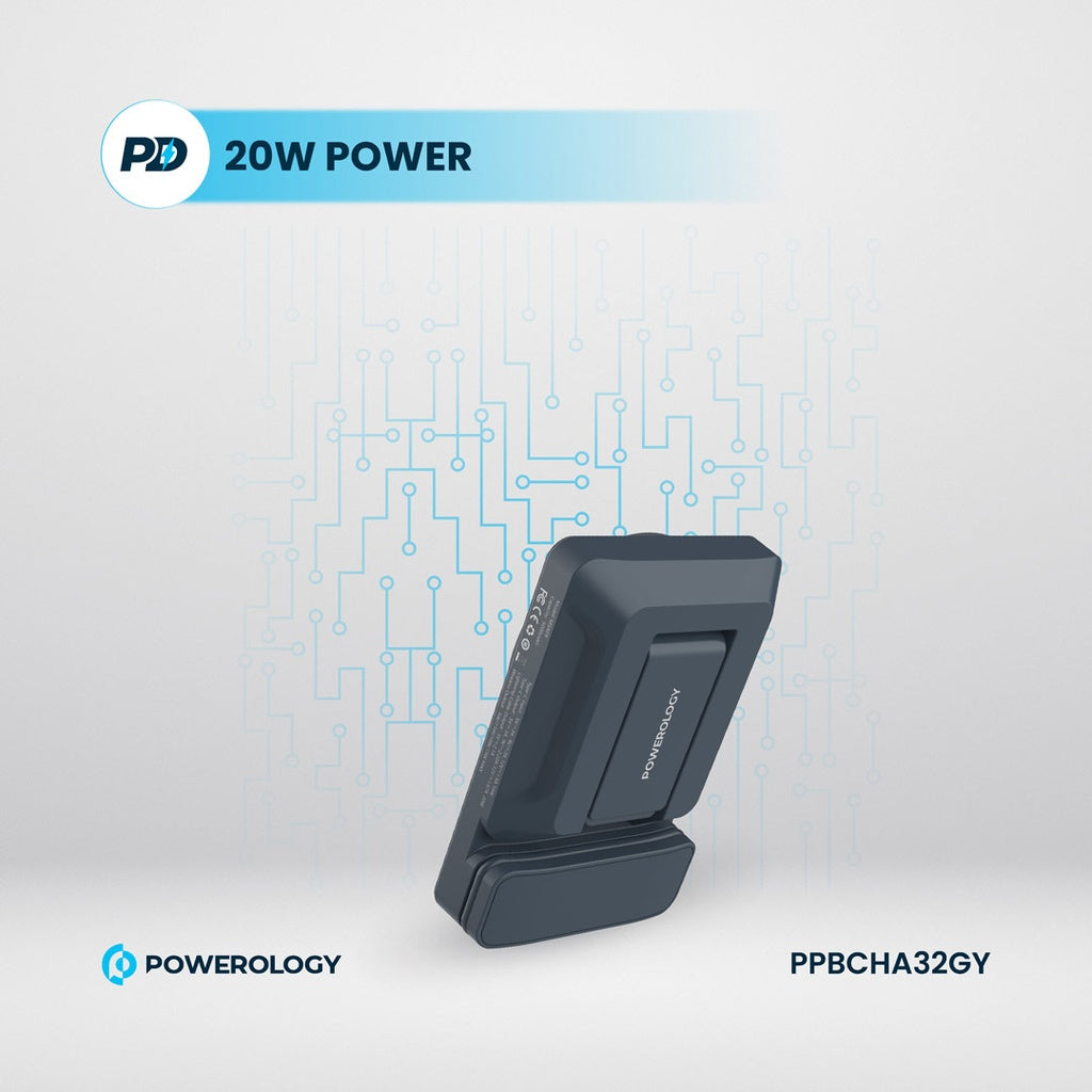 Powerology 5000mAh Magnetic Wireless Car Charger Mount