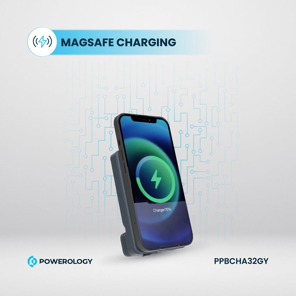 Powerology 5000mAh Magnetic Wireless Car Charger Mount