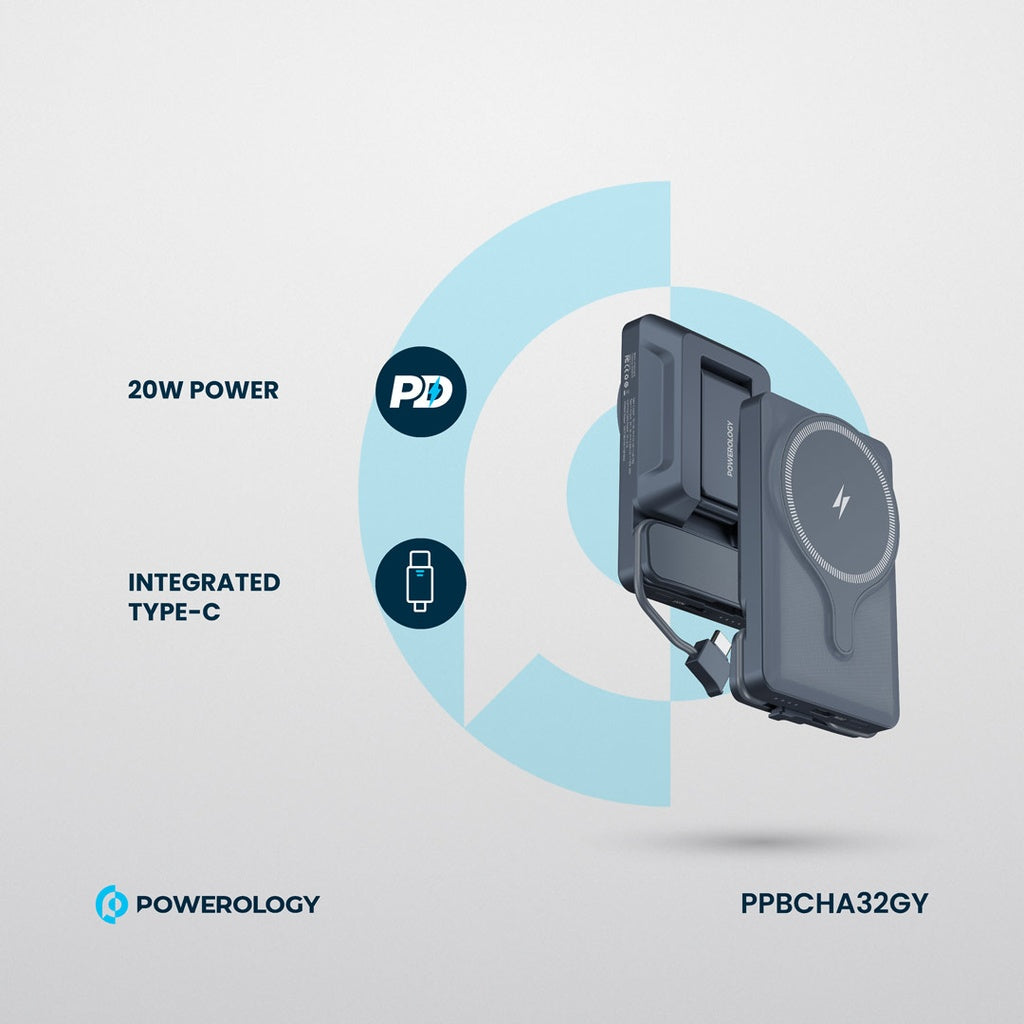 Powerology 5000mAh Magnetic Wireless Car Charger Mount