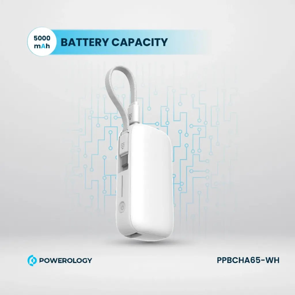 Powerology 5000mAh Mini Power Bank with PD 20W Fast Charge