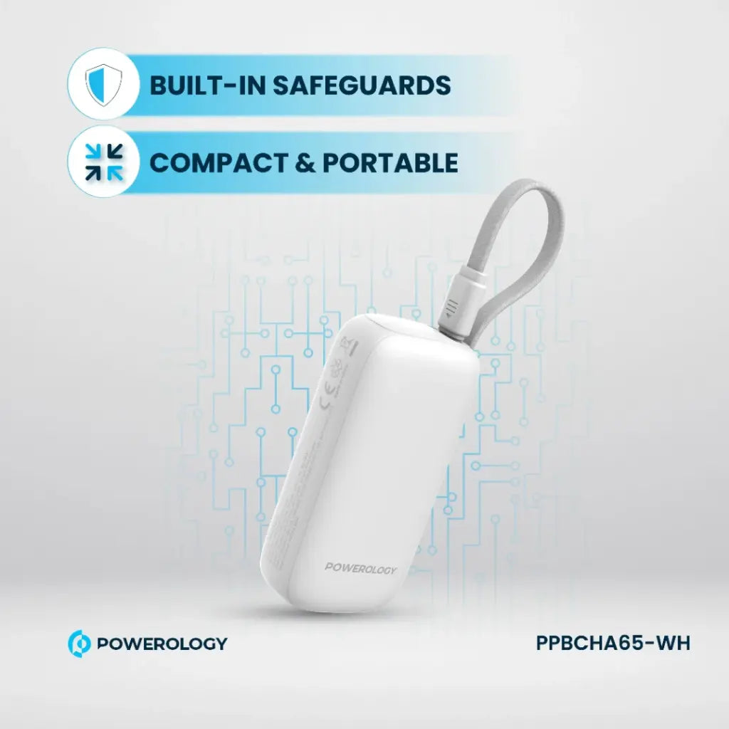 Powerology 5000mAh Mini Power Bank with PD 20W Fast Charge