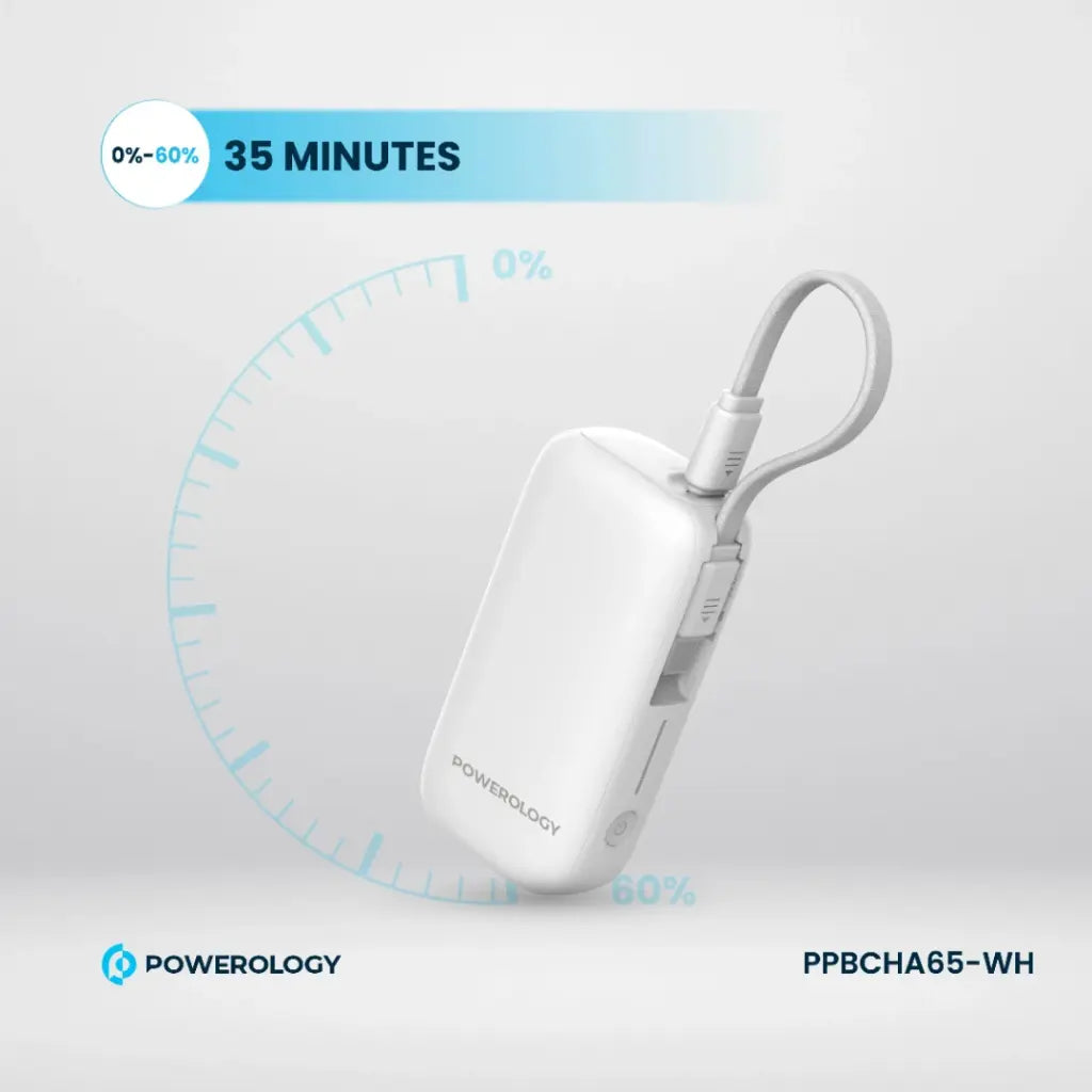 Powerology 5000mAh Mini Power Bank with PD 20W Fast Charge