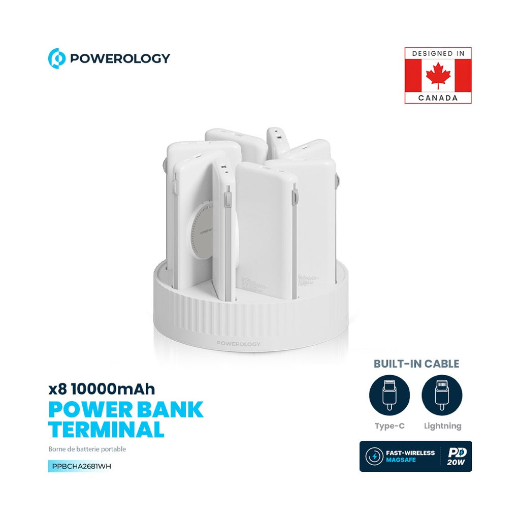 Powerology 8 in 1 Wireless Power Bank Station 10000mAh