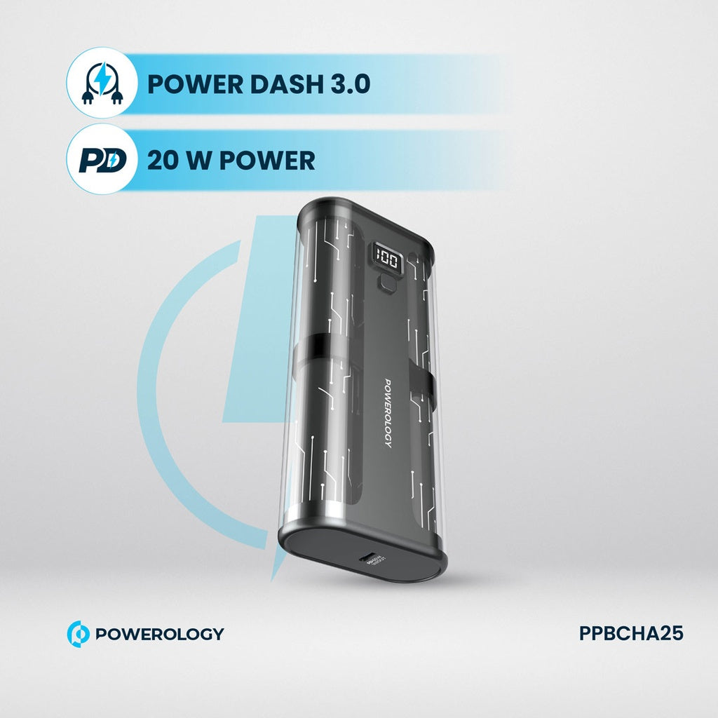 Powerology Crystalline 20000mAh 65W PD Fast Power Bank