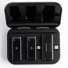 Powerology MFI Dual Connector Wireless Lavalier Microphone x2 Mic 2000mAh – Black