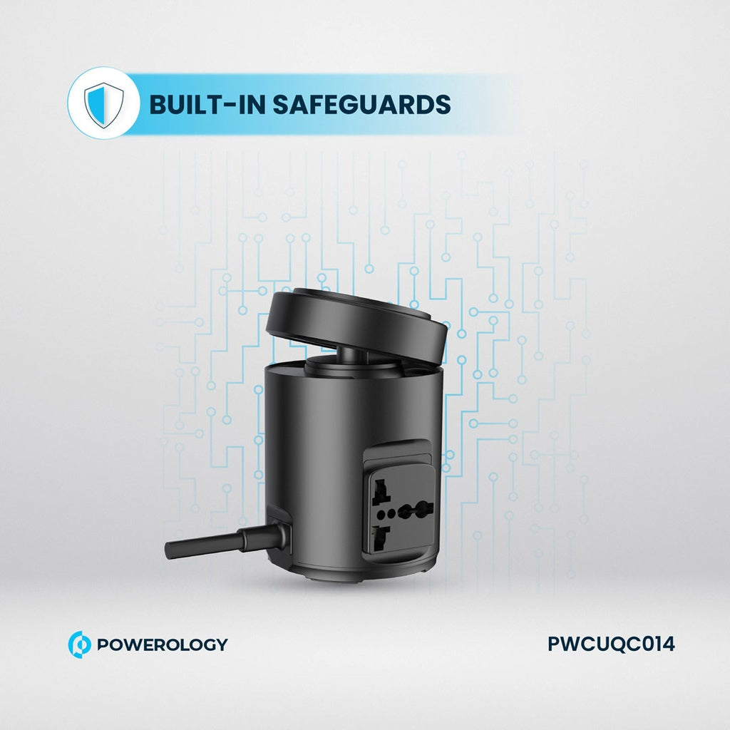 Powerology MagSafe Hub with USB-C PD & USB-A QC 3.0 – Fast Charging
