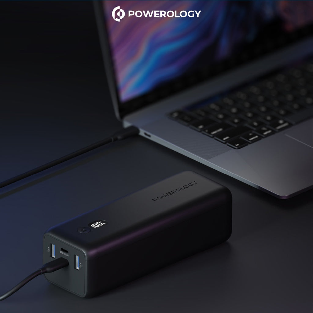 Powerology Onyx 30000mAh Dual USB-C Fast Power Bank