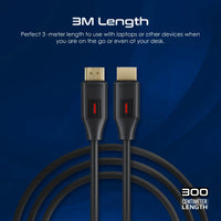 Promate ProLink4K60-300 HDMI Slim Cable 3m with 3D Support, 18Gbps, Ethernet Support