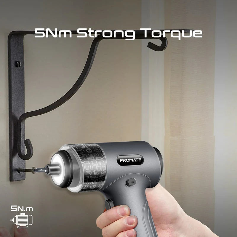 Promate ProTools-31G, Wireless Electric Screwdriver Kit with LED Fill Light