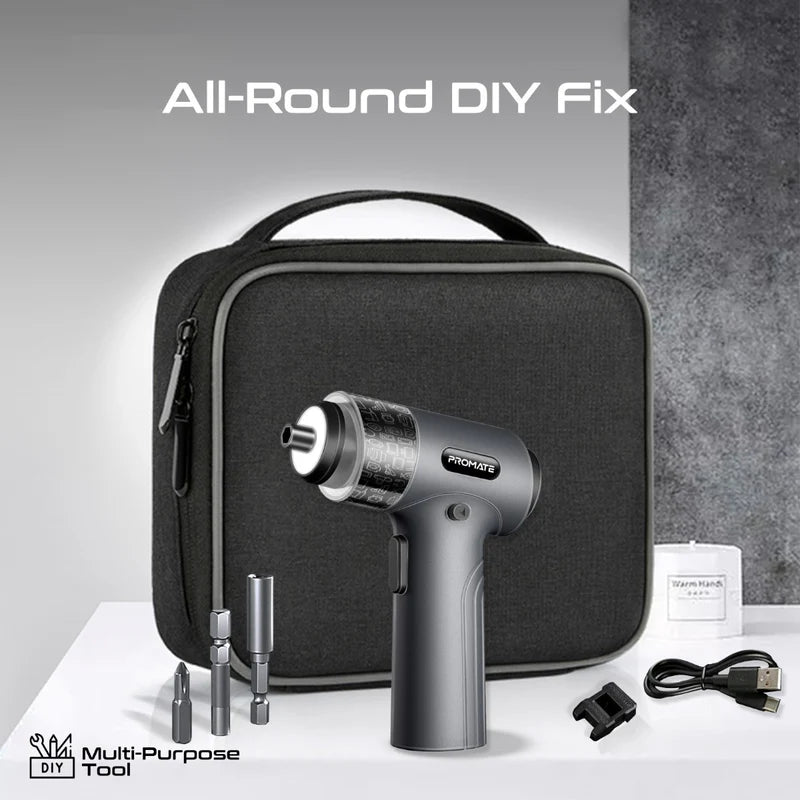 Promate ProTools-31G, Wireless Electric Screwdriver Kit with LED Fill Light