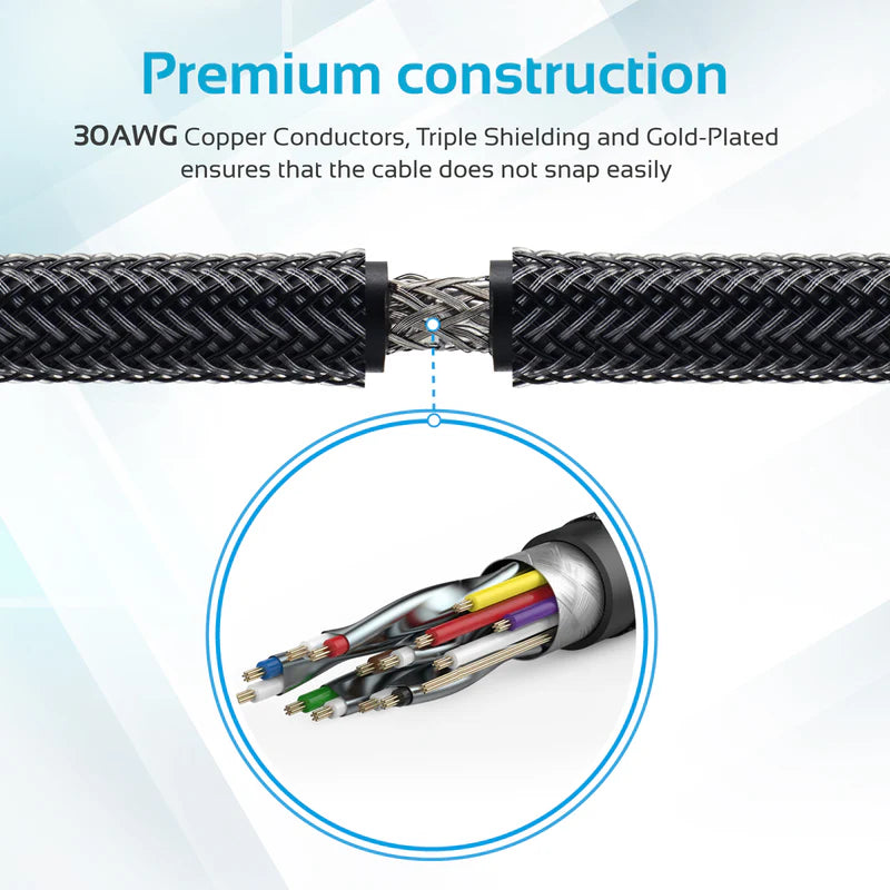 Promate ProLink4K1-500 High Definition Right Angle 4K HDMI® Audio Video Cable - 5m