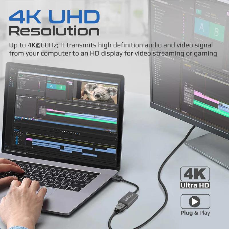 Promate DisplayPort to HDMI Adapter 4K@60Hz Clarity 