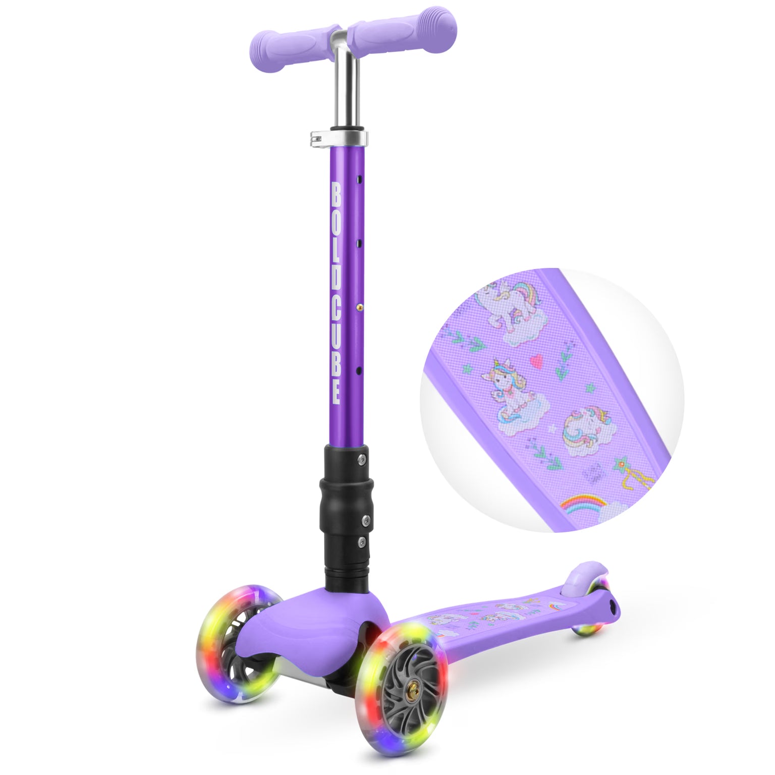 Boldcube – Three Wheel Scooter Teeny | Unicorn Purple | Ages 3-8