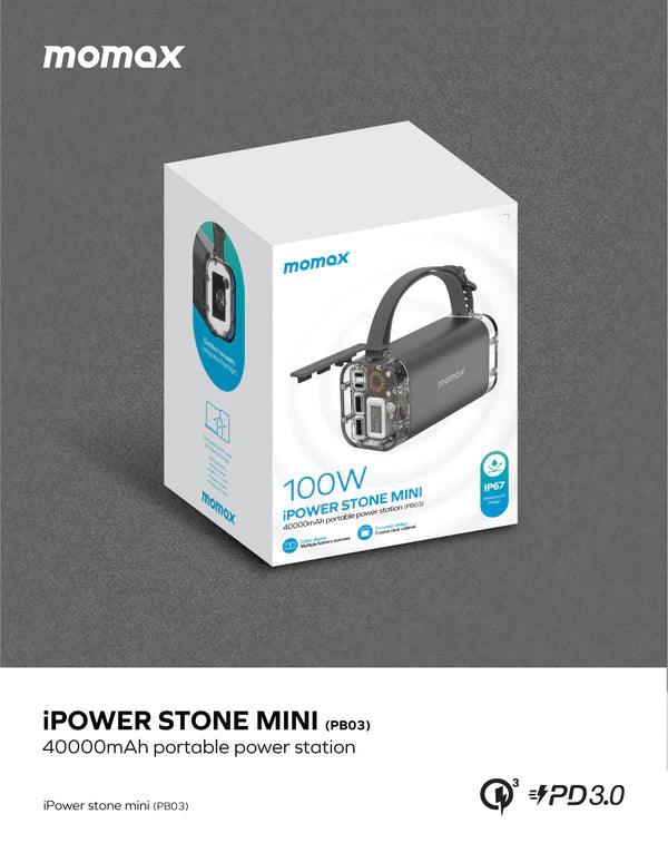 Momax Power Stone Mini 40000mAh Portable Power Station - Silver & Space Gray