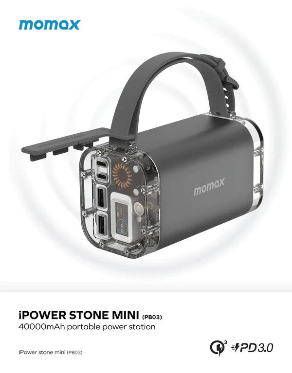 Momax Power Stone Mini 40000mAh Portable Power Station - Silver & Space Gray