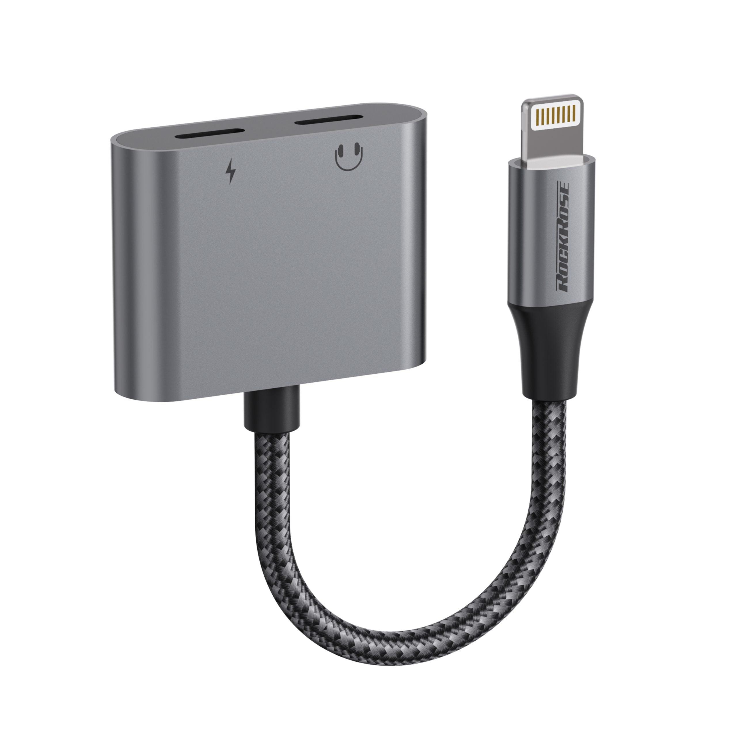 RockRose Nexus DL Lightning Adapter Charging & Calls & Music - Grey