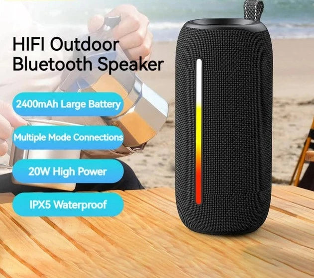 Awei RGB Light Portable Outdoor Bluetooth Speaker - Black