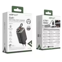 ACEFAST GaN 67W Fast Dual Port Charger with Retractable USB-C Cable | PWRup